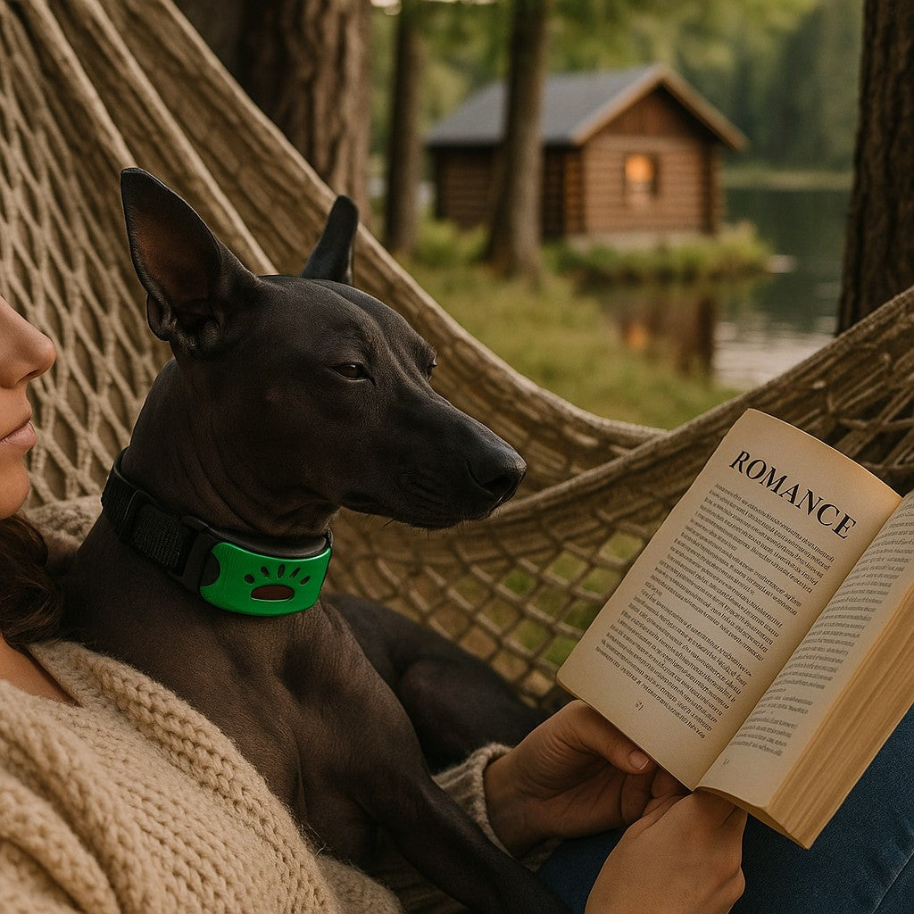 collier anti aboiements hushpawcollar vert xolo livre hamac chalet