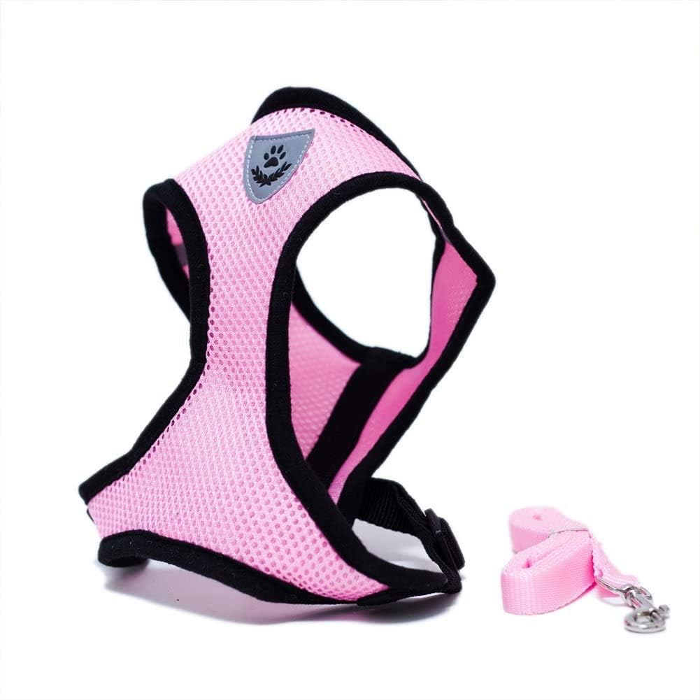 Harnais Petit Chien - DogHarnessLeadLeash™ - Rose - Tout pour Papattes