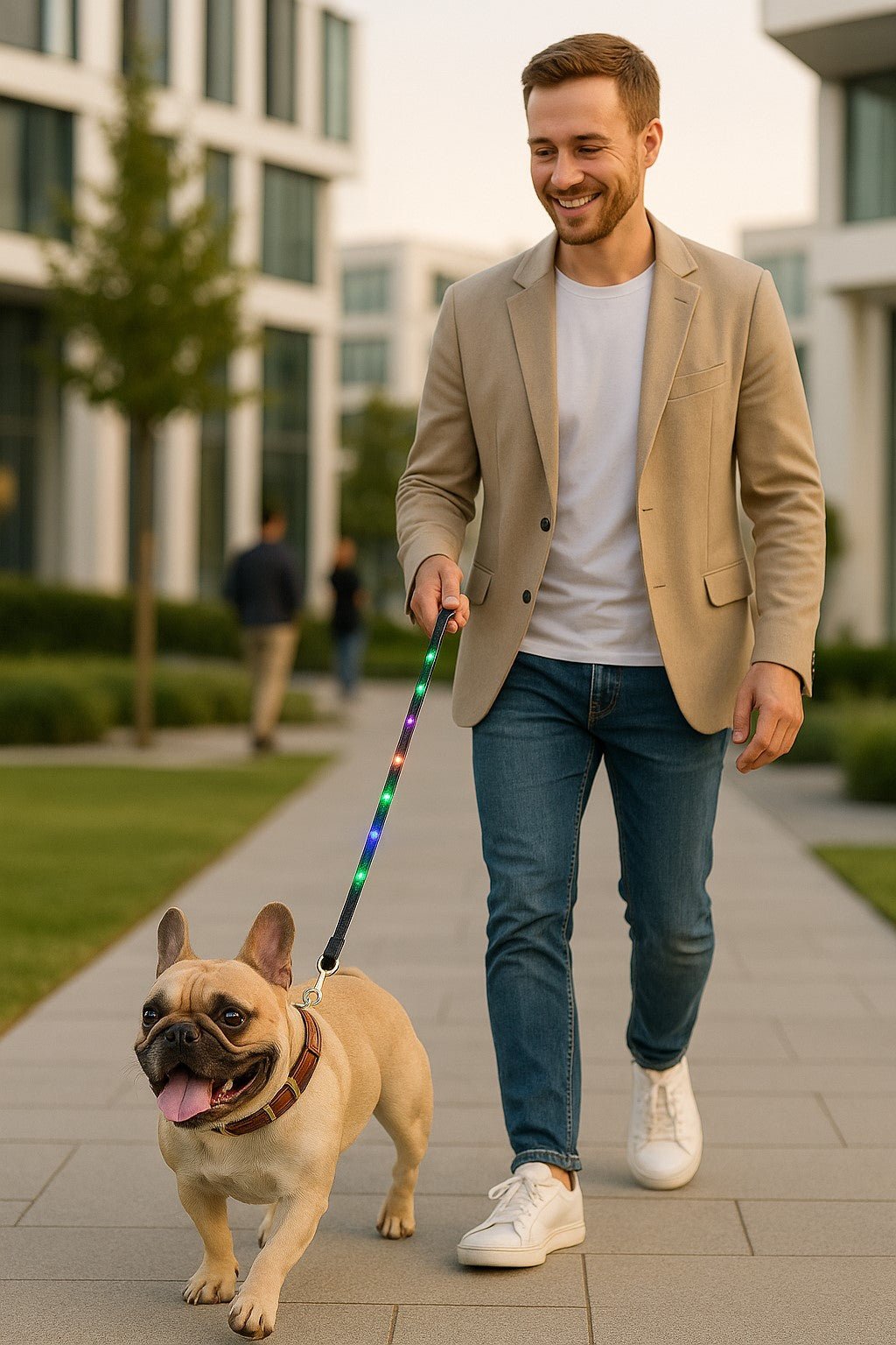 laisse pour chien caniled bouledogue francais parc