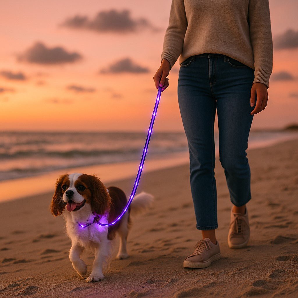 laisse pour chien caniled cavalier king charles plage