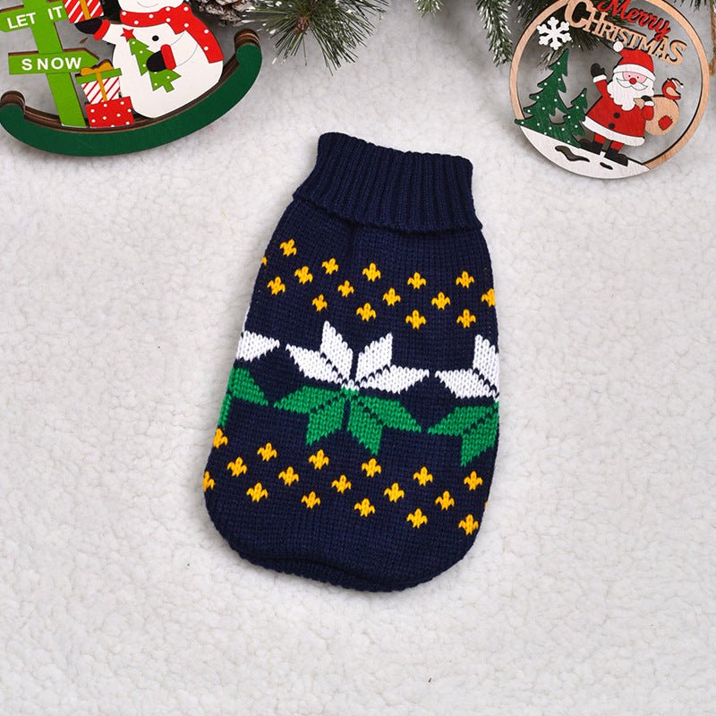 pull chien pawlidays bleu marine flocons et lys