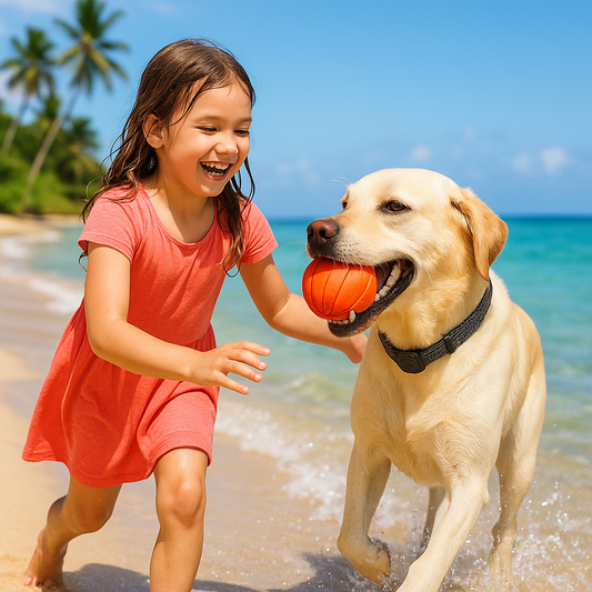 collier anti aboiement chien smartnobark waterproof chien fillette plage