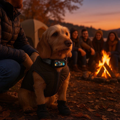 collier anti aboiement thinzipcollar basset fauve bivouac soir automne