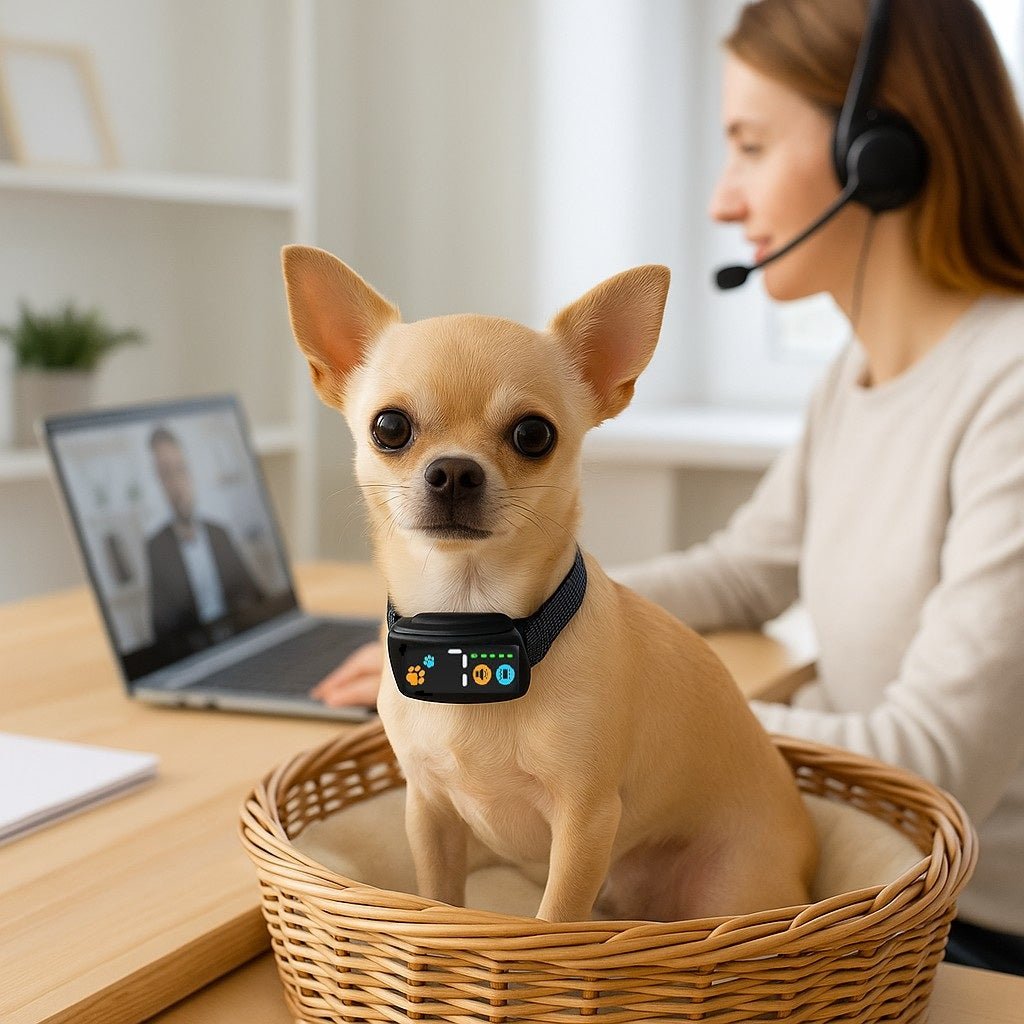 collier anti aboiement thinzipcollar chihuahua maitresse visioconference