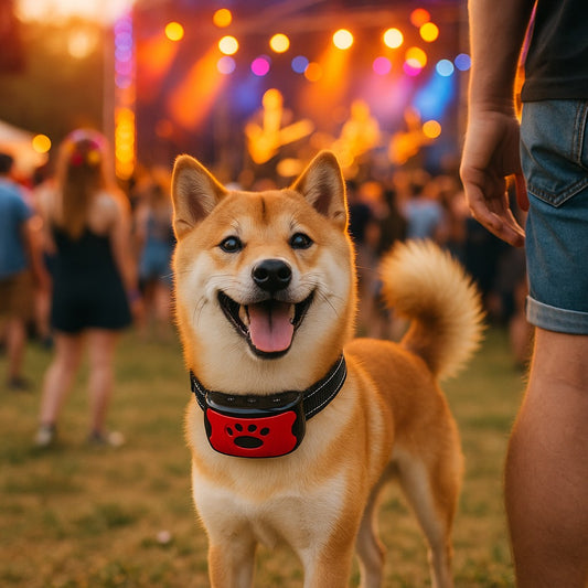 collier anti aboiements hushpawcollar rouge schiba inu concert
