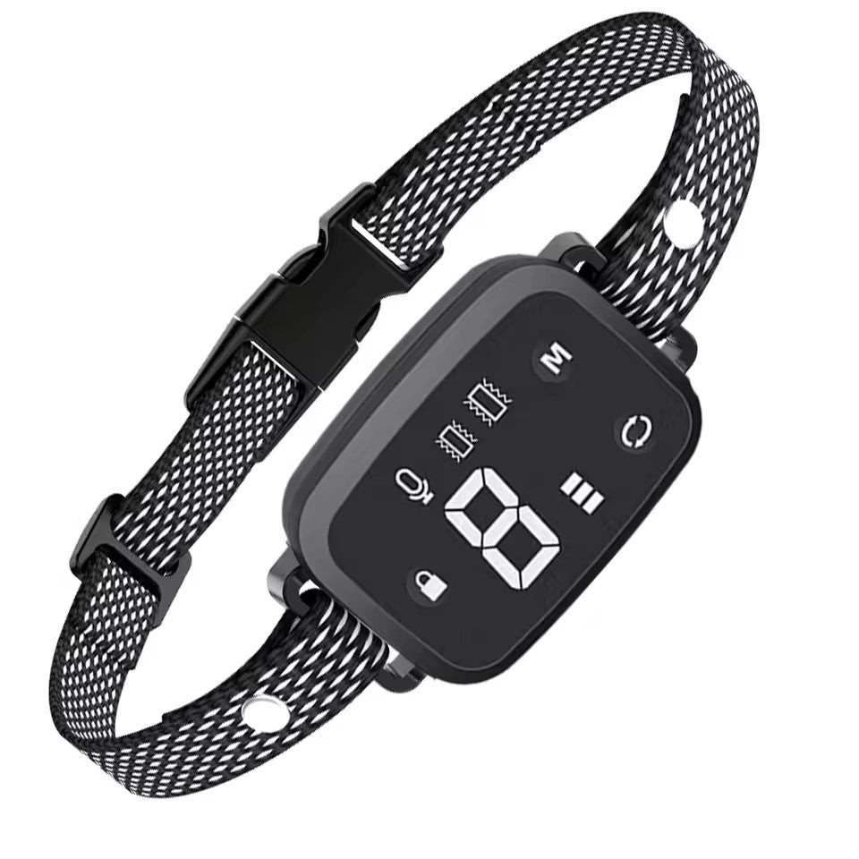 collier anti aboiements pour chien woofcontrol ecran blanc