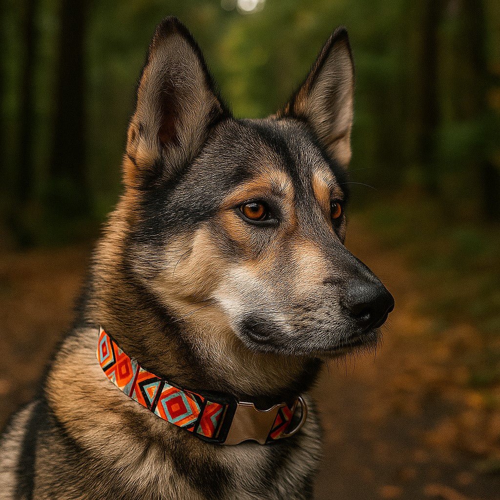 collier chien reve boheme orange belhusky foret