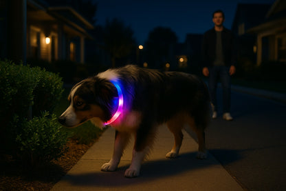 collier lumineux chien shiningcollar berger australien arnaud quartier nuit