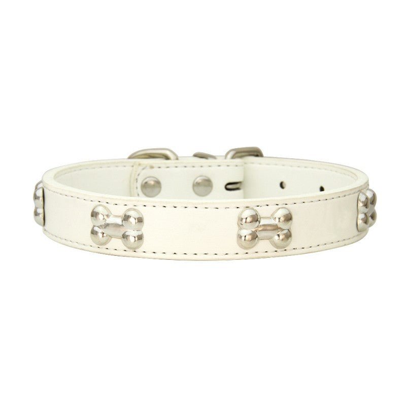 collier pour chien leatherbonecollar blanc