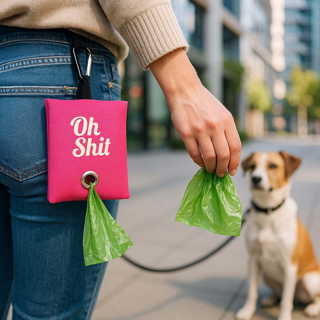 distributeur sac a crotte oh crotte rose fonce balade dans la ville