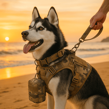 harnais chien tactikdogkit husky plage