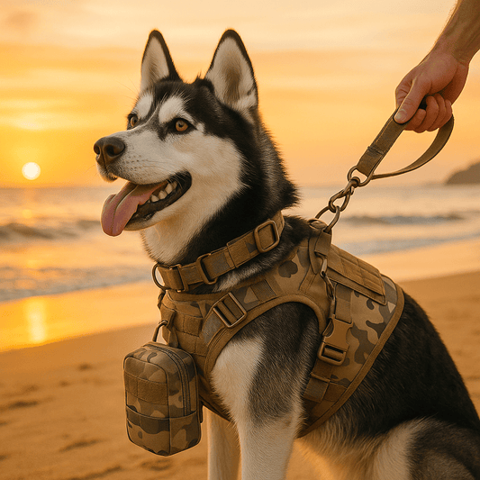 harnais chien tactikdogkit husky plage