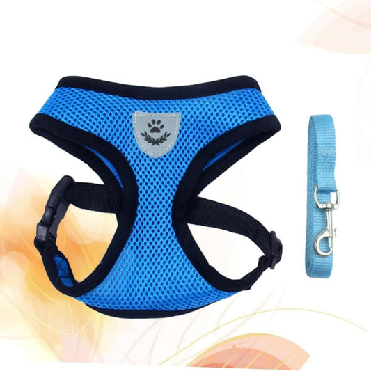 Harnais Petit Chien - DogHarnessLeadLeash™ - Bleu - Tout pour Papattes