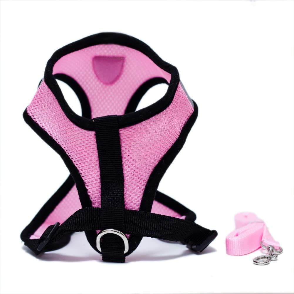Harnais Petit Chien - DogHarnessLeadLeash™ - Rose - Tout pour Papattes