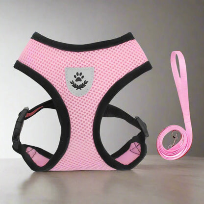 Harnais Petit Chien - DogHarnessLeadLeash™ - Rose - Tout pour Papattes