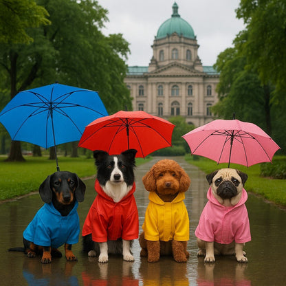 impermeable pour chien keepdry buddy presentation quatre couleurs variantes