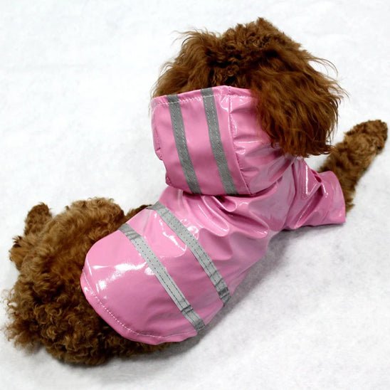 impermeable pour chien keepdry buddy rose chien etendu de dos