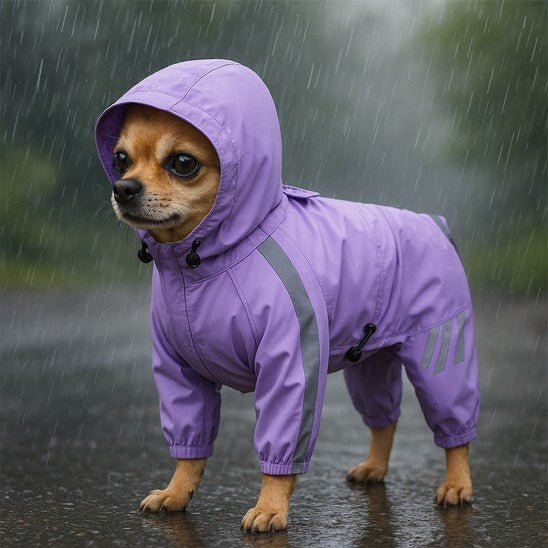 impermeable pour chien pawveralls lilas chihuahua pluie avec capuchon