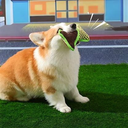 jouet chien funny bone vert corgi shooting photo