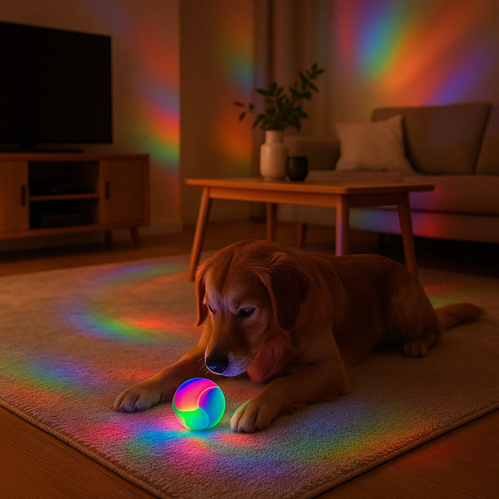 jouet pour chien magic lumiball labrador coucher tapis salon avec sa balle