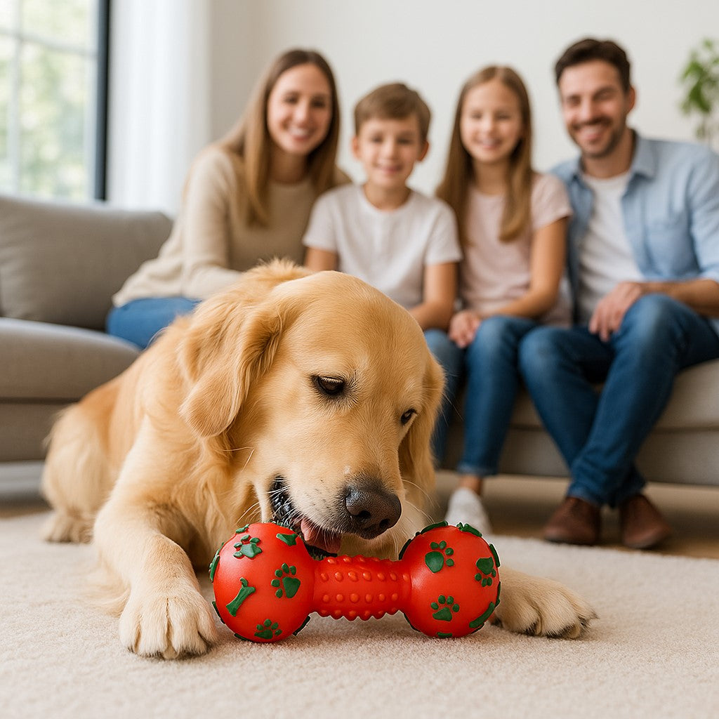 jouet pour chien xmas squeaky rouge forme os golden retriever mordille salon