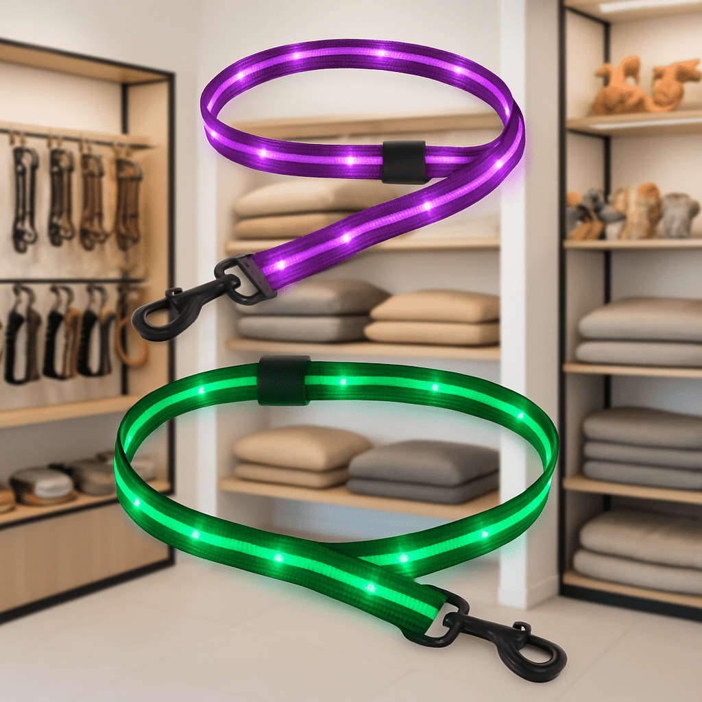 laisse pour chien caniled presentation couleurs mauve et vert