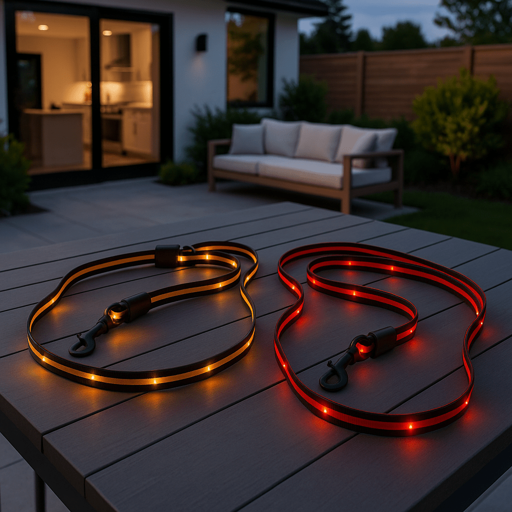 laisse pour chien caniled presentation deux couleurs orange et jaune