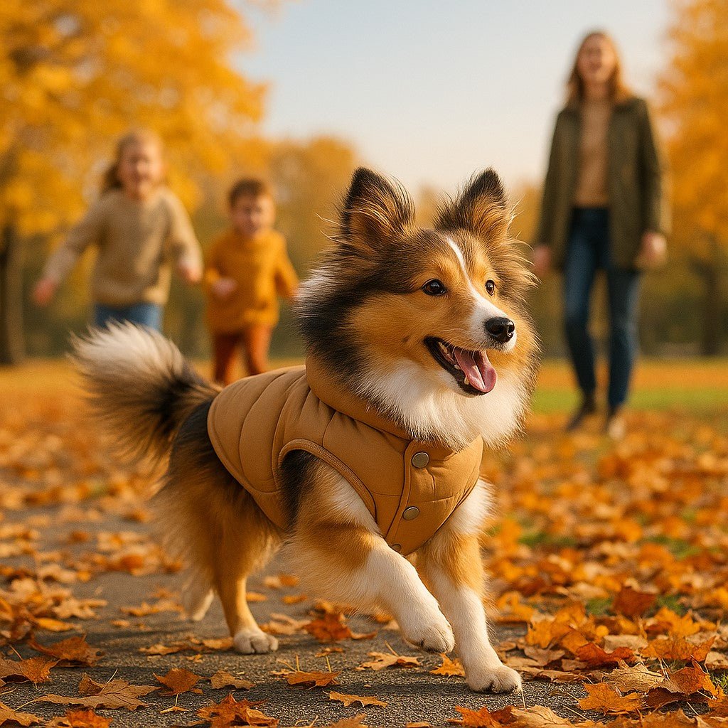 manteau chien pawfect look marron clair collie famille automne