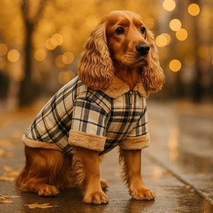 manteau pour chien canichic beige cocker spaniel promenade ville