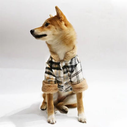 manteau pour chien canichic beige shiba inu montre devant manteau