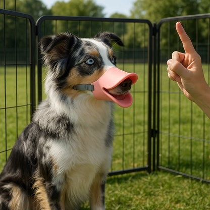 museliere chien peacebeak saumon berger australien ecoute maitre enclos