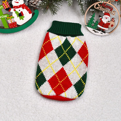 pull chien pawlidays vert rouge blanc motifs losanges